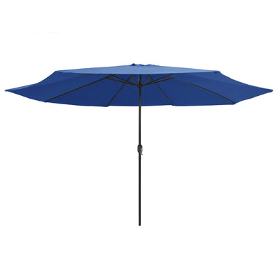 parasol med metalstang 390 cm azurblå