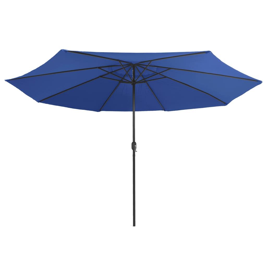 parasol med metalstang 390 cm azurblå