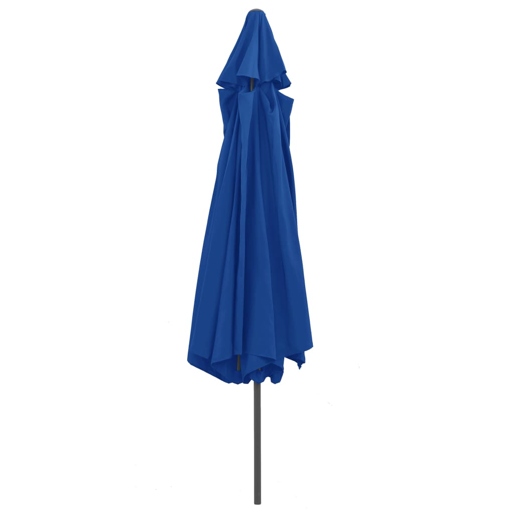parasol med metalstang 390 cm azurblå