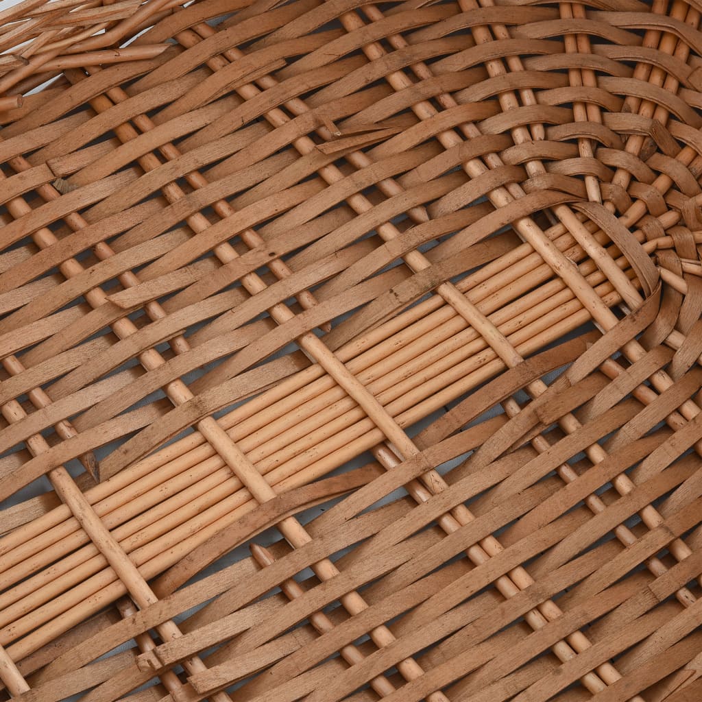 brændekurv med håndtag 78 x 54 x 34 cm naturpil