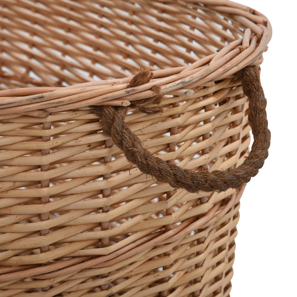brændekurv med håndtag 88 x 57 x 34 cm naturpil