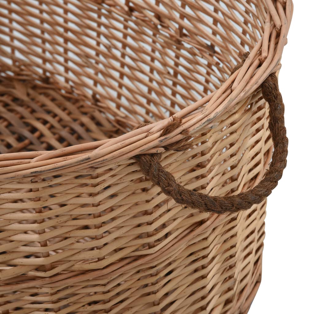 brændekurv med håndtag 88 x 57 x 34 cm naturpil