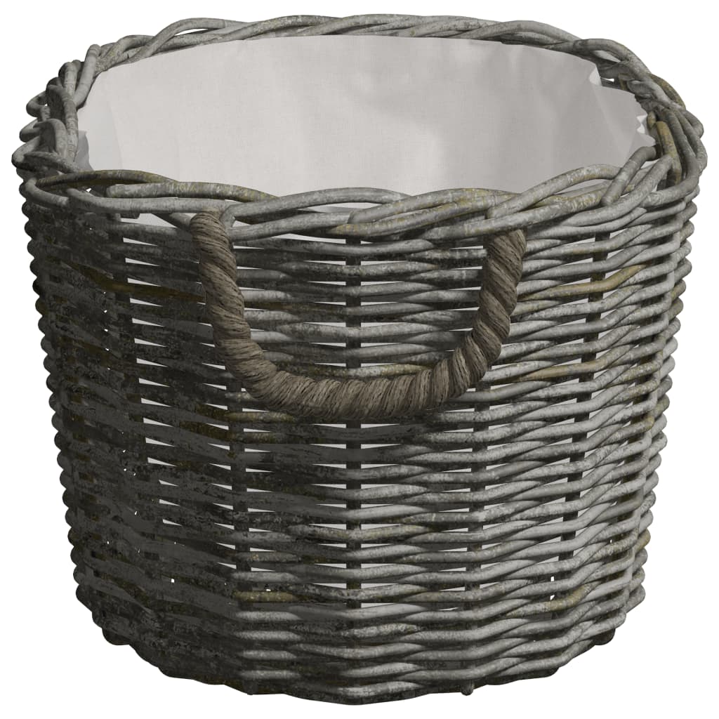 brændekurv med håndtag 60x40x28 cm pil grå