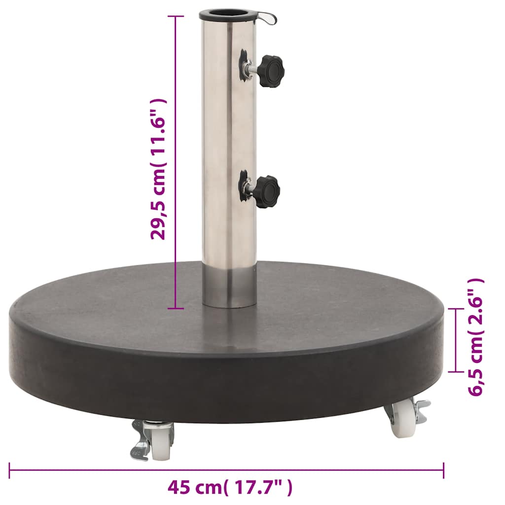 parasolfod granit 30 kg rund sort