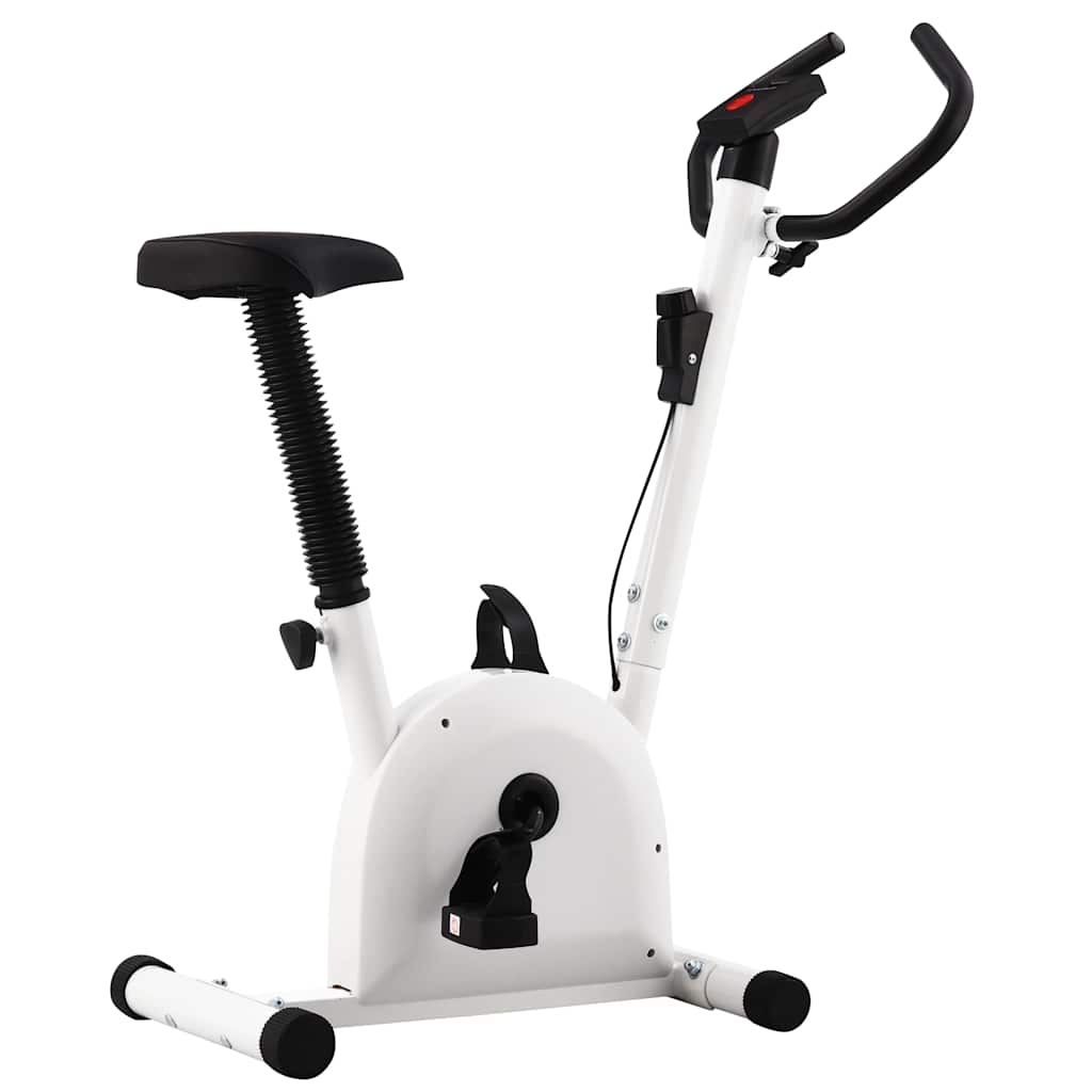 motionscykel med båndmodstand hvid