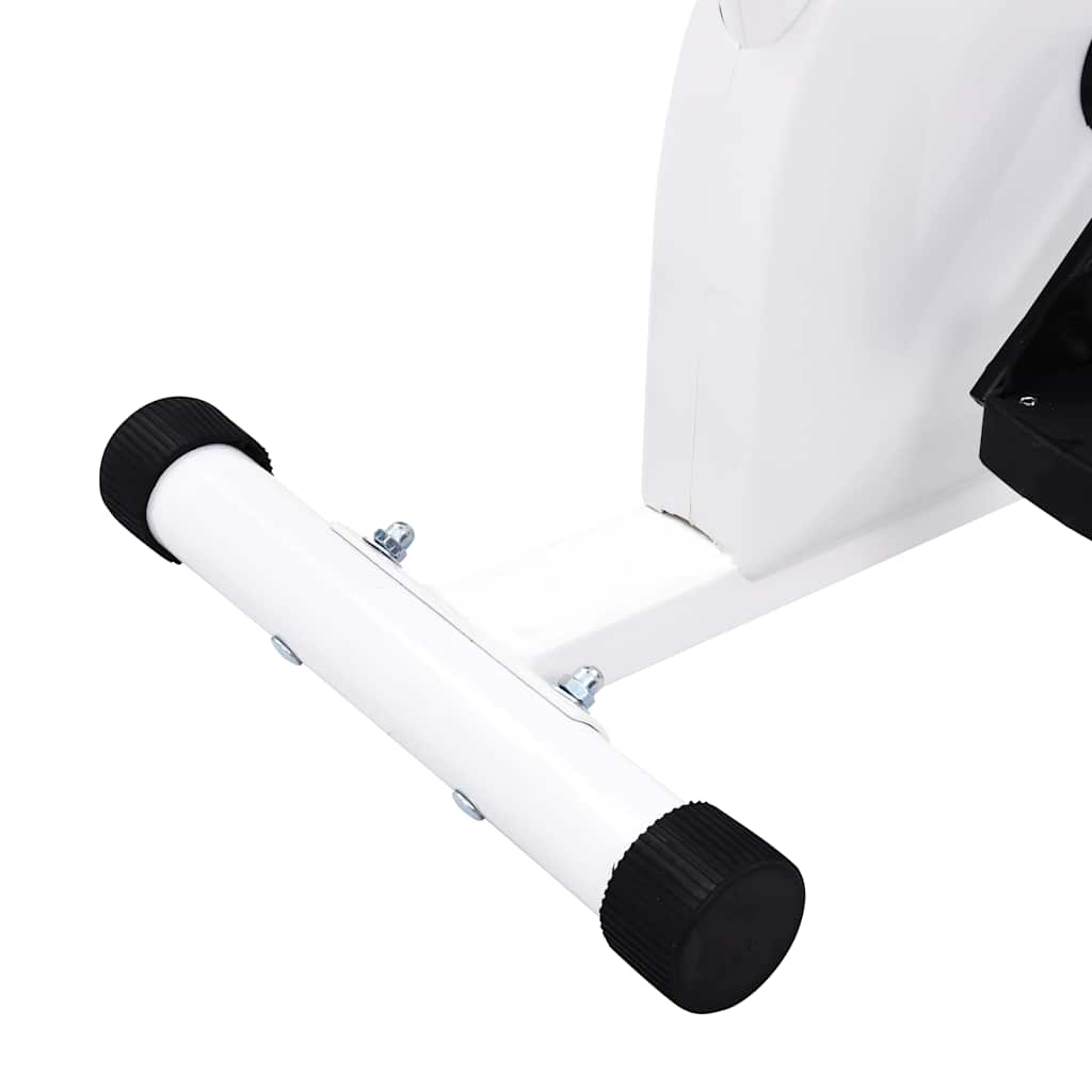 motionscykel med båndmodstand hvid