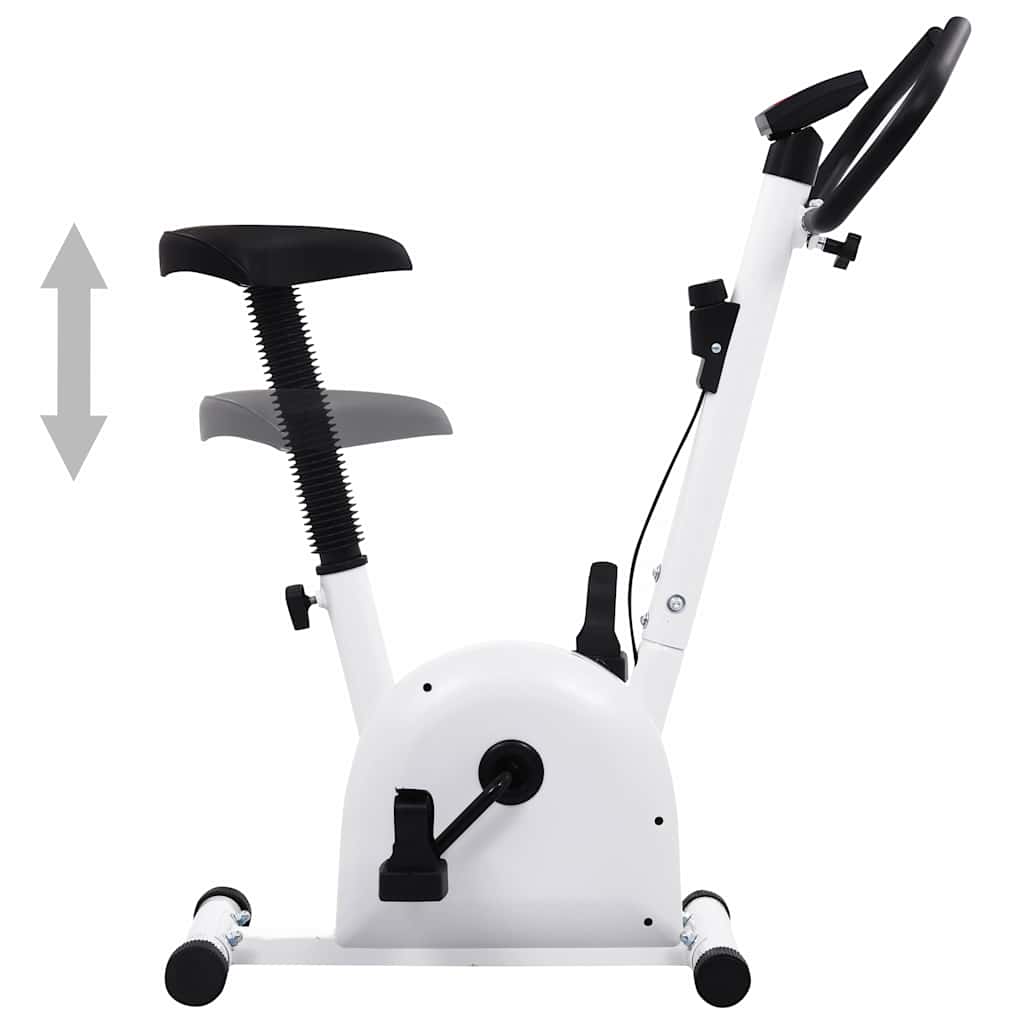 motionscykel med båndmodstand hvid