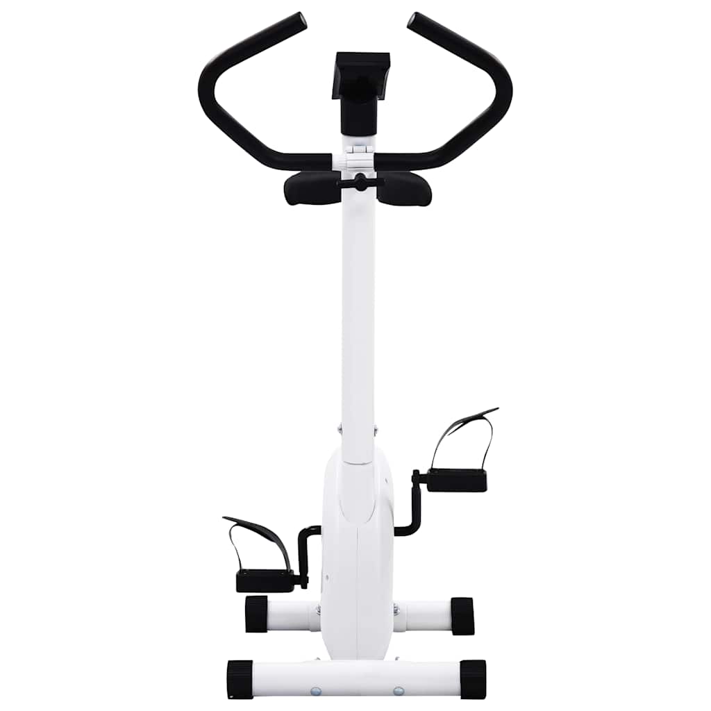 motionscykel med båndmodstand hvid