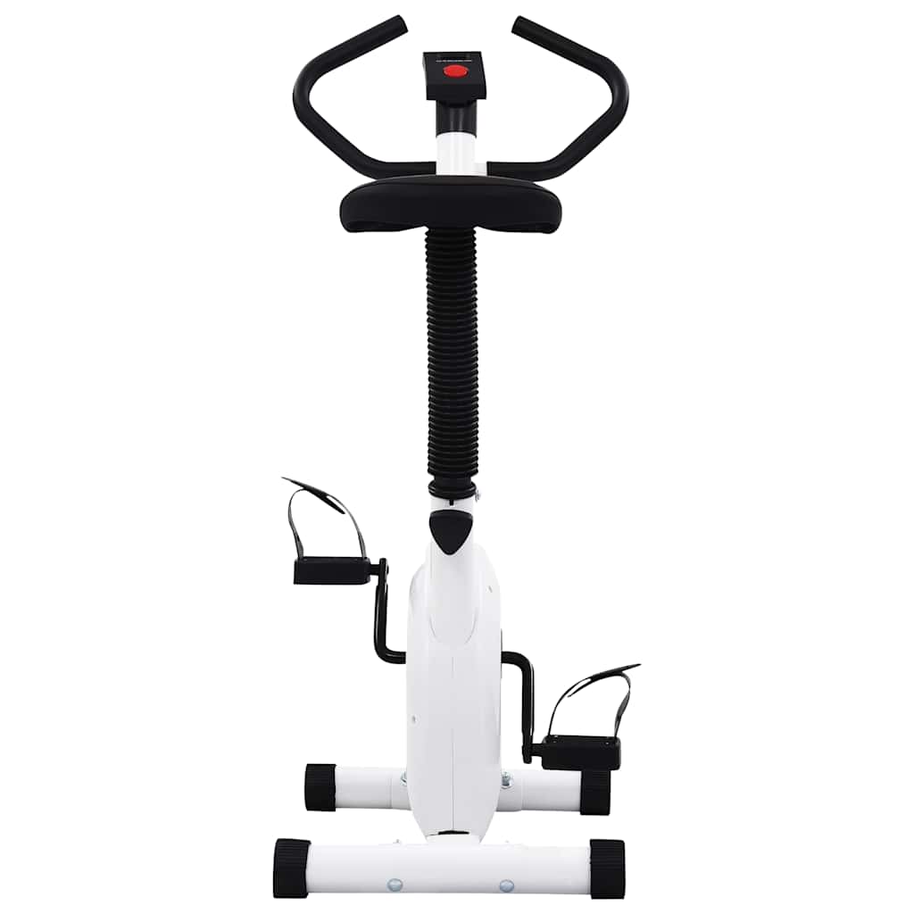 motionscykel med båndmodstand hvid