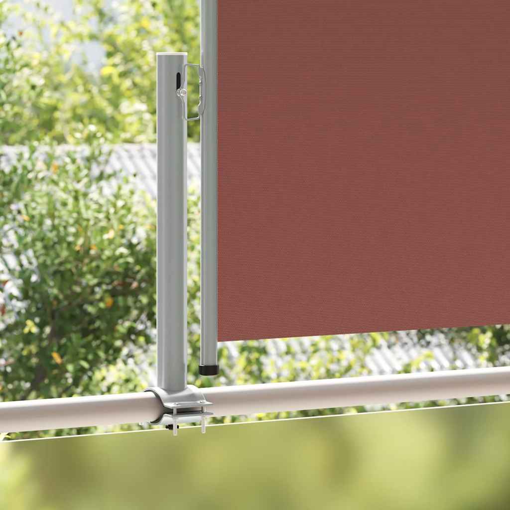 sammenrullelig sidemarkise til terrassen 100 x 300 cm brun