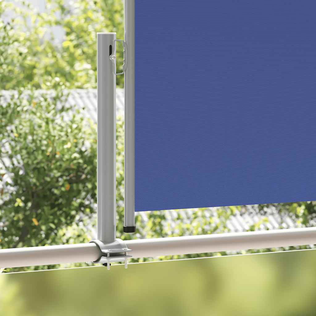 sammenrullelig sidemarkise til terrassen 100 x 300 cm blå