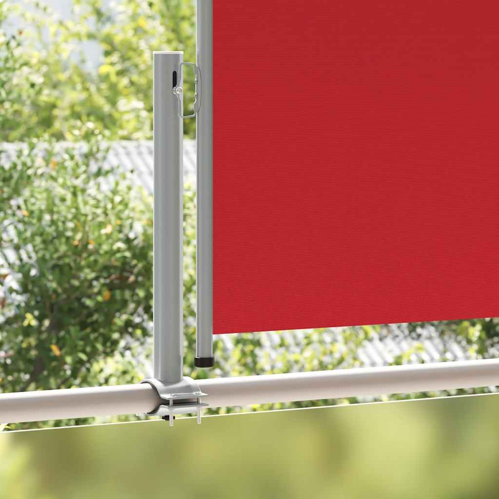 sammenrullelig sidemarkise til terrassen 100 x 300 cm rød