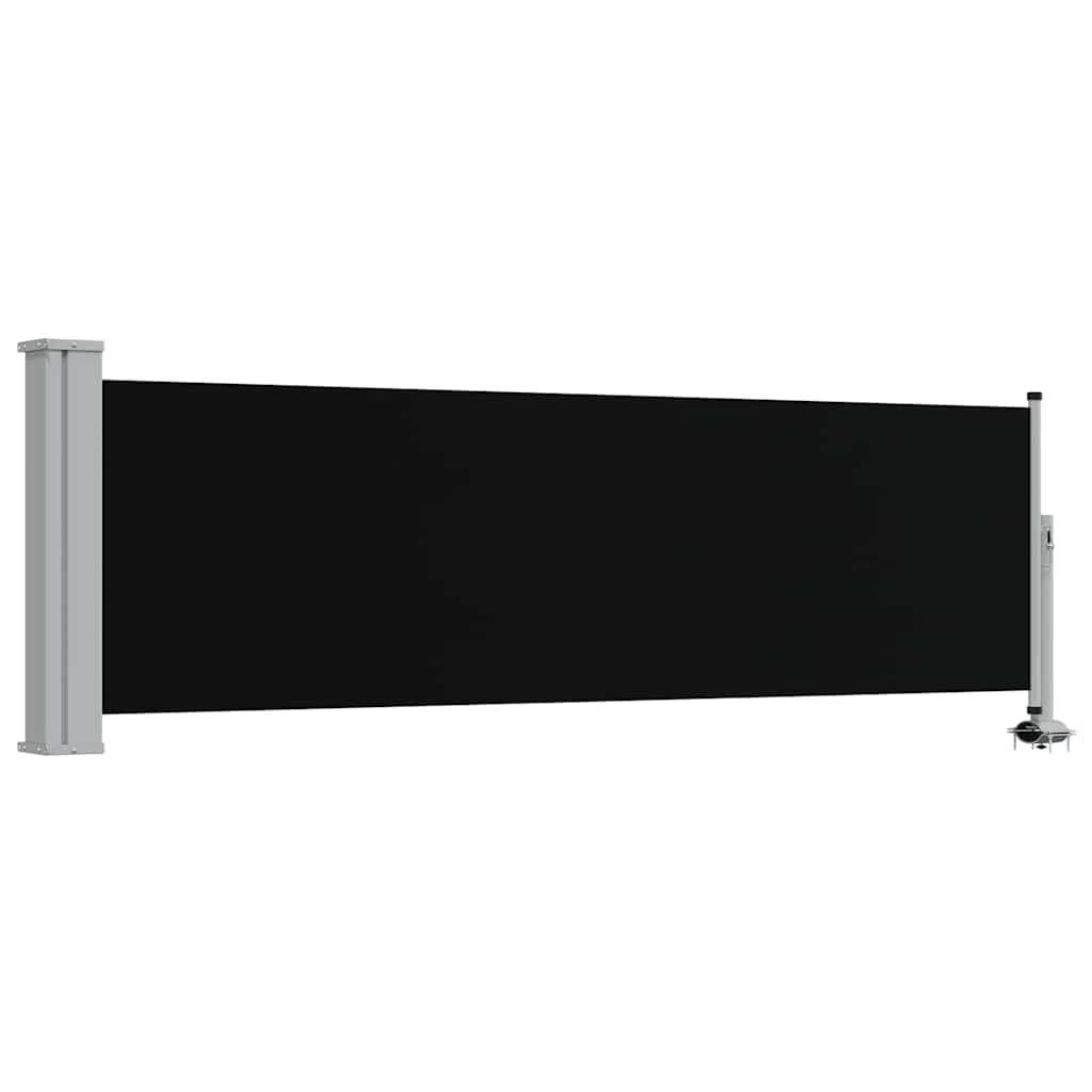 sammenrullelig sidemarkise 80x300 cm sort