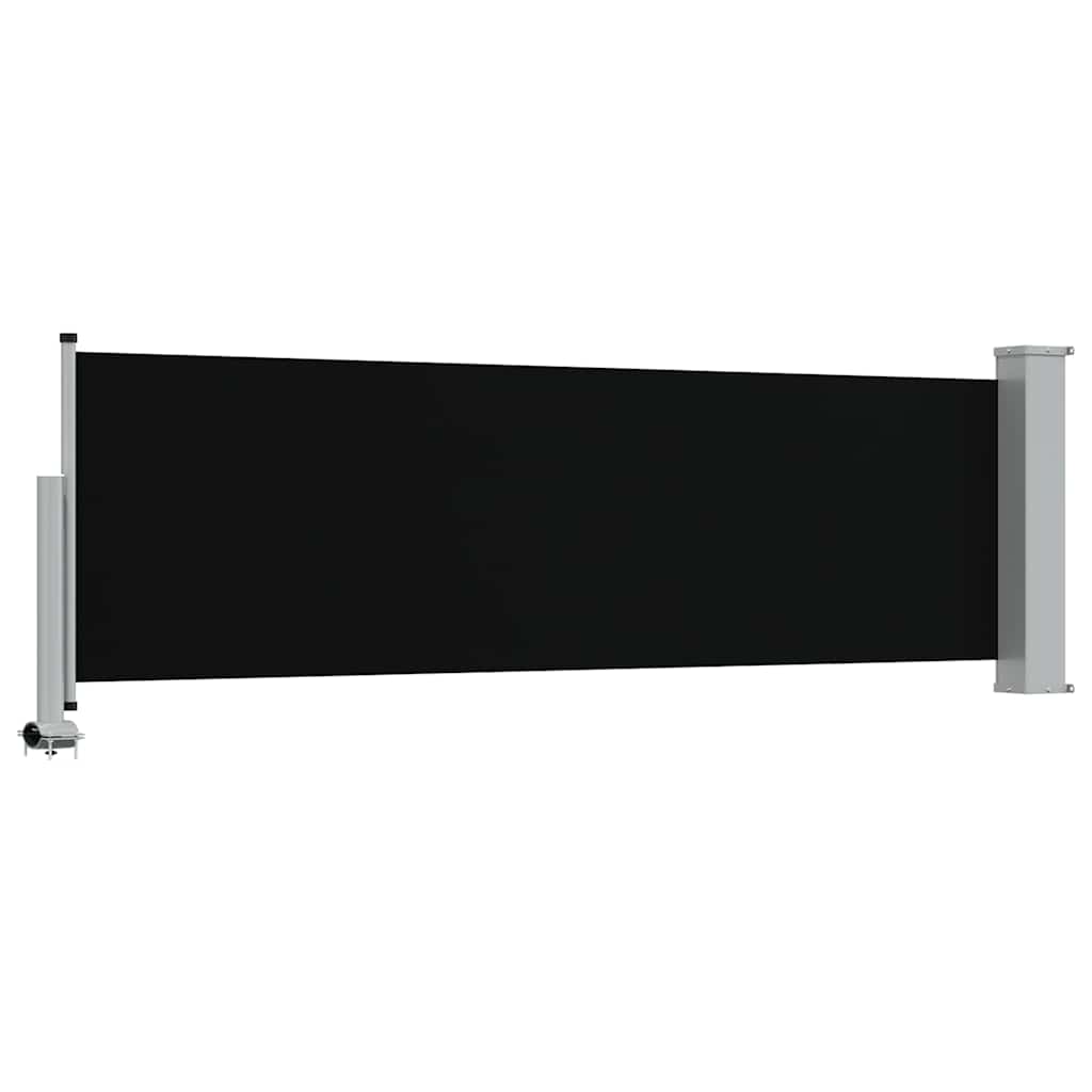 sammenrullelig sidemarkise 80x300 cm sort