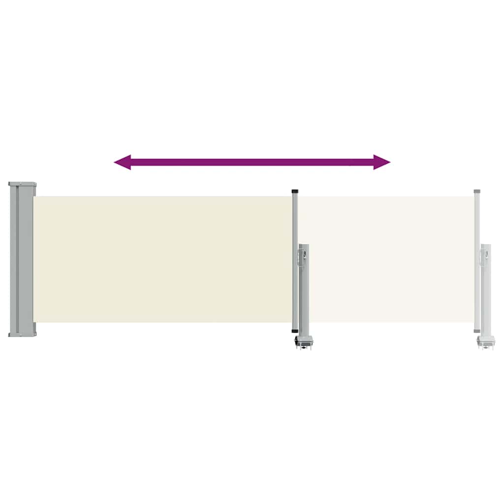 sammenrullelig sidemarkise 80 x 300 cm cremefarvet