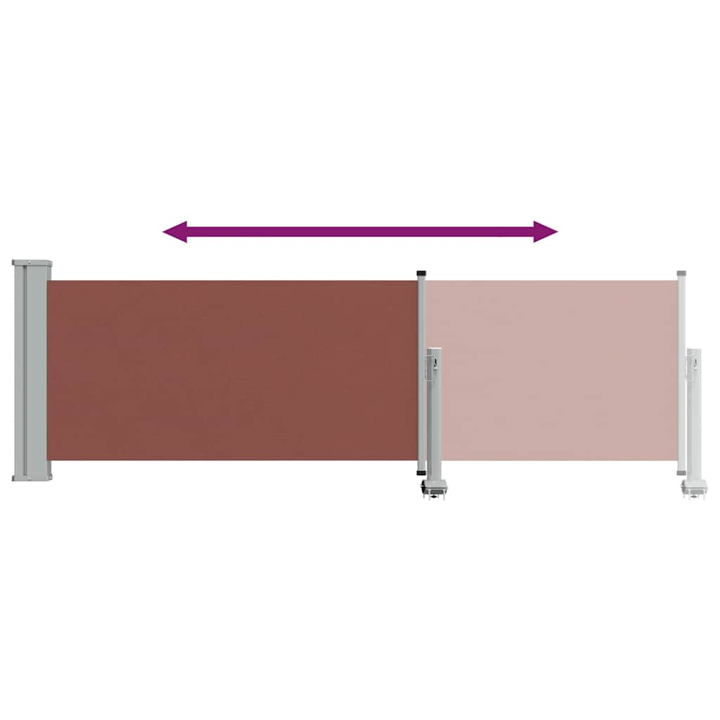 sammenrullelig sidemarkise til terrassen 80 x 300 cm brun