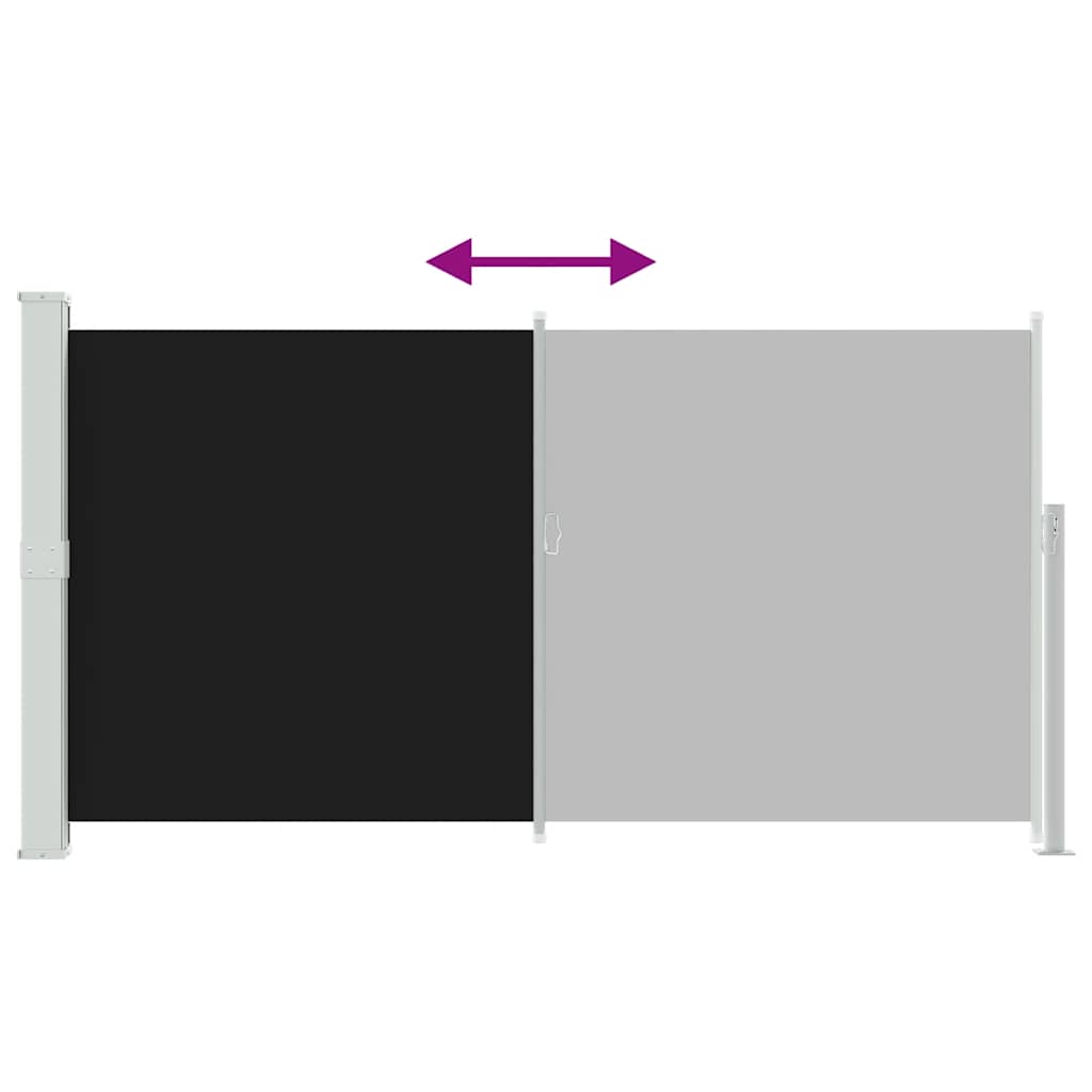 sammenrullelig sidemarkise til terrassen 170 x 300 cm sort
