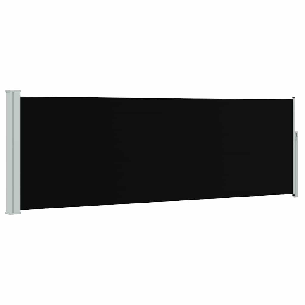 sammenrullelig sidemarkise til terrassen 100 x 314 cm sort