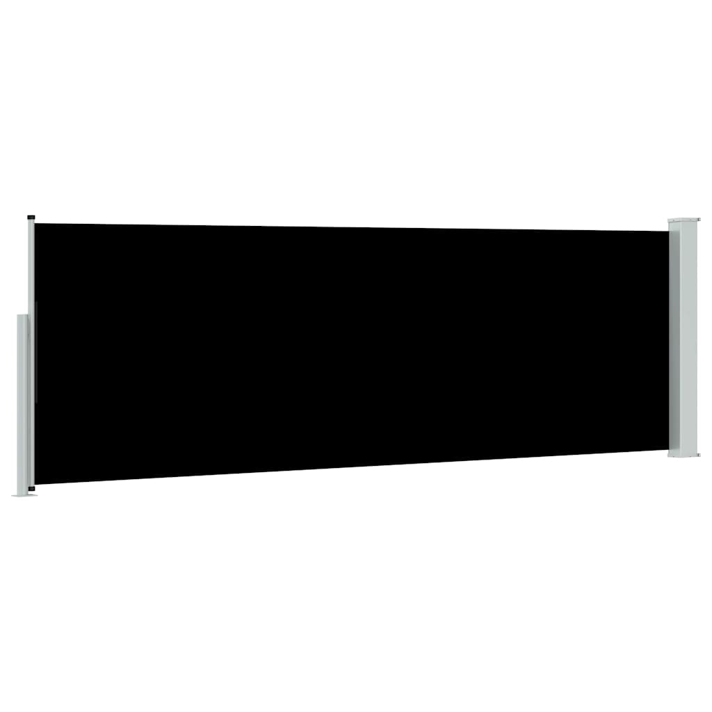 sammenrullelig sidemarkise til terrassen 100 x 314 cm sort