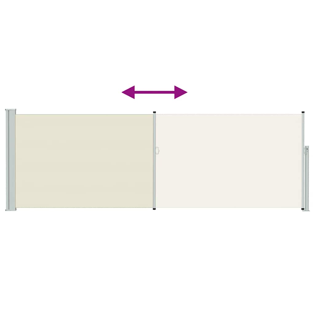 sammenrullelig sidemarkise til terrassen 100x314 cm cremefarvet