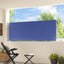 sammenrullelig sidemarkise til terrassen 100 x 314 cm blå