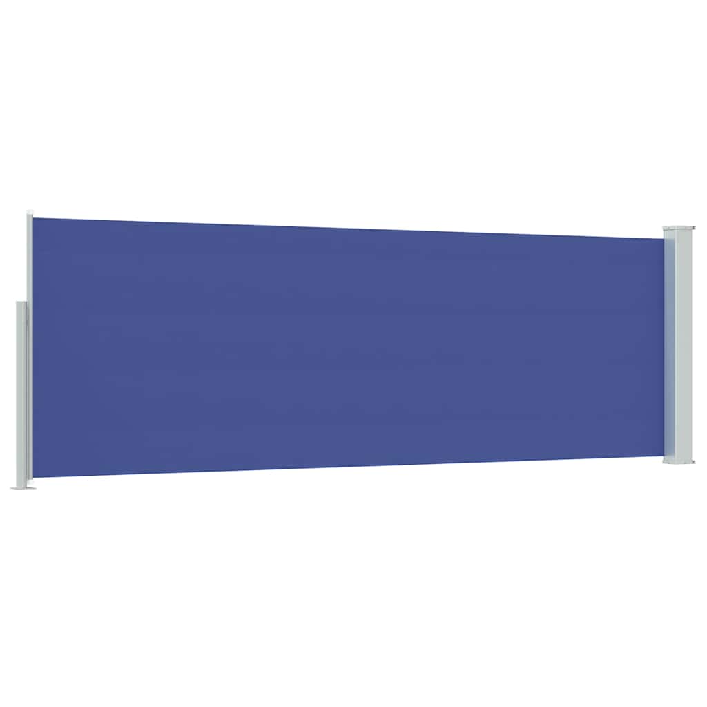 sammenrullelig sidemarkise til terrassen 100 x 314 cm blå