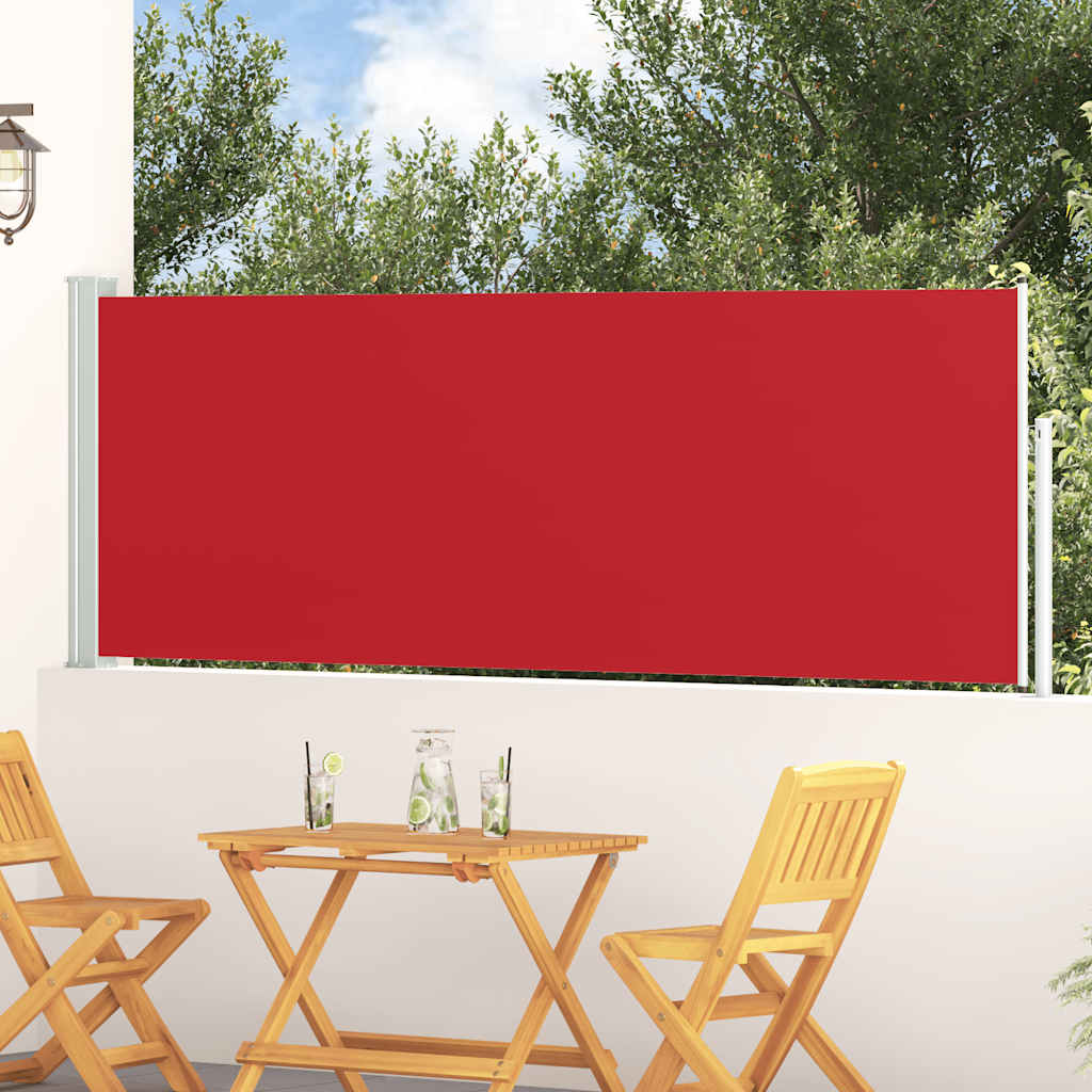 sammenrullelig sidemarkise til terrassen 100 x 314 cm rød