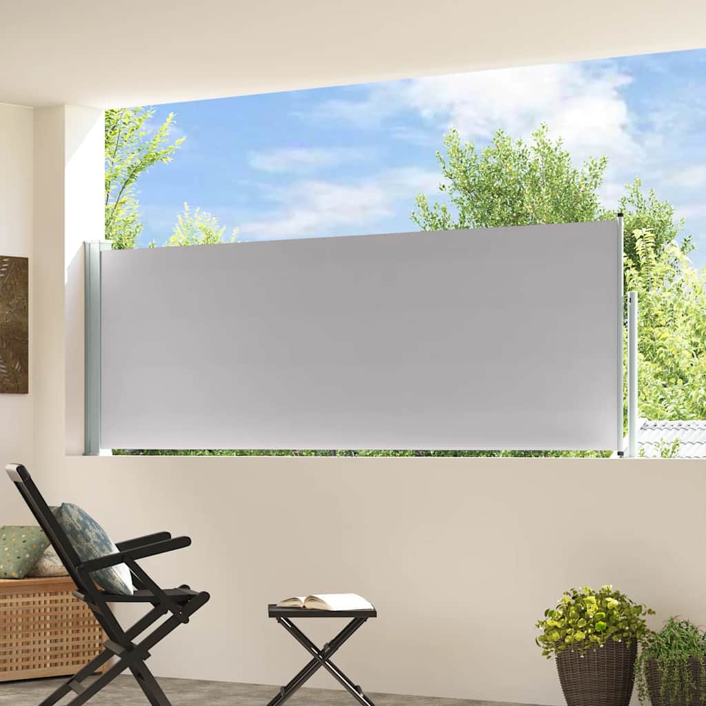 sammenrullelig sidemarkise til terrassen 100 x 314 cm grå