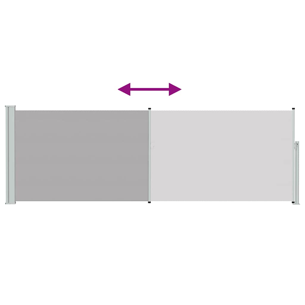 sammenrullelig sidemarkise til terrassen 100 x 314 cm grå