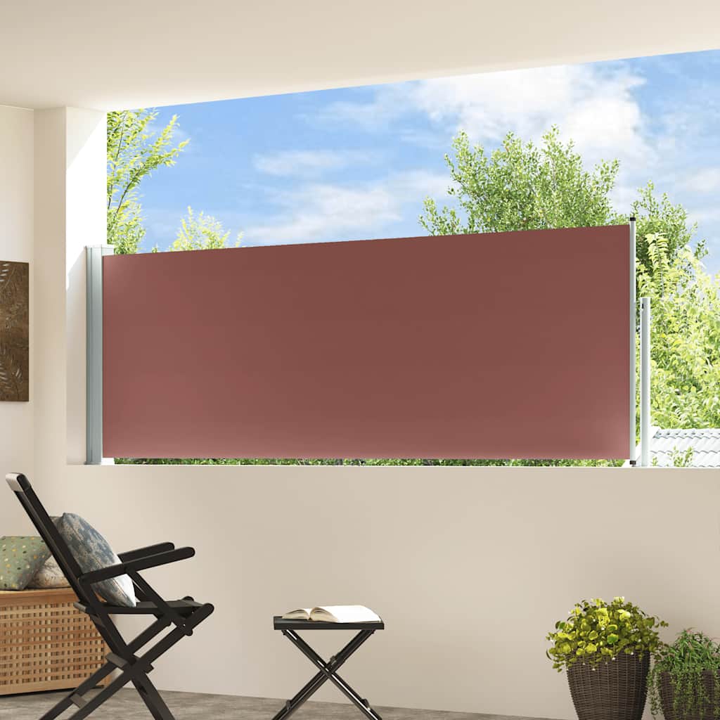 sammenrullelig sidemarkise til terrassen 100 x 314 cm brun