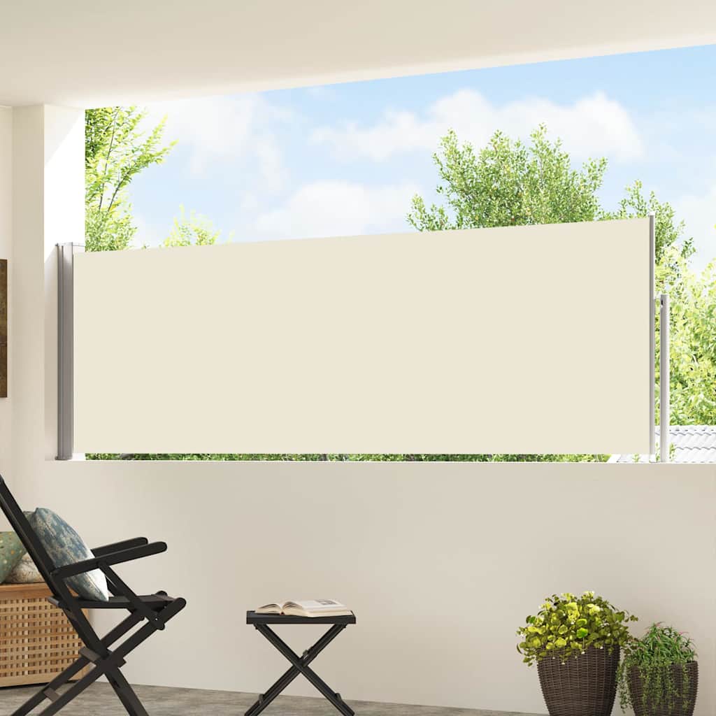 sammenrullelig sidemarkise til terrassen 100x514 cm cremefarvet