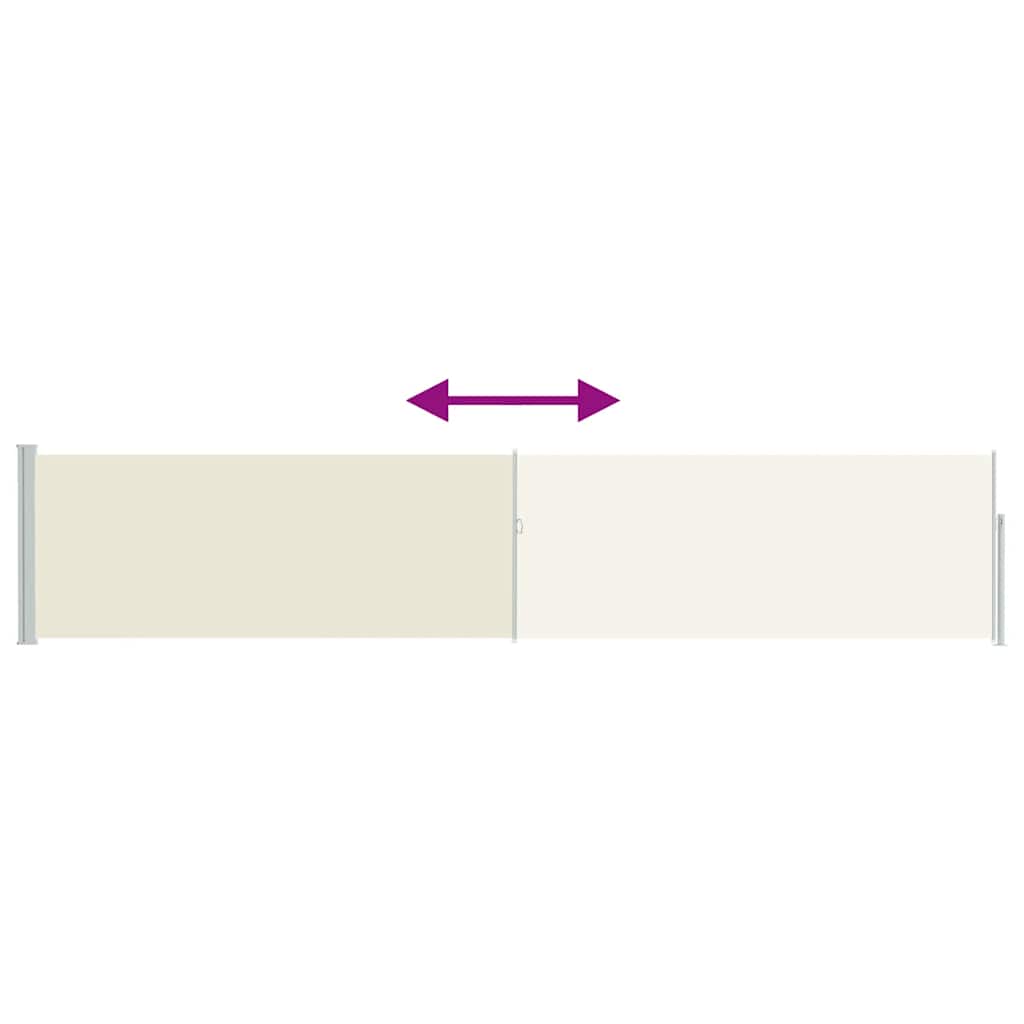 sammenrullelig sidemarkise til terrassen 100x514 cm cremefarvet