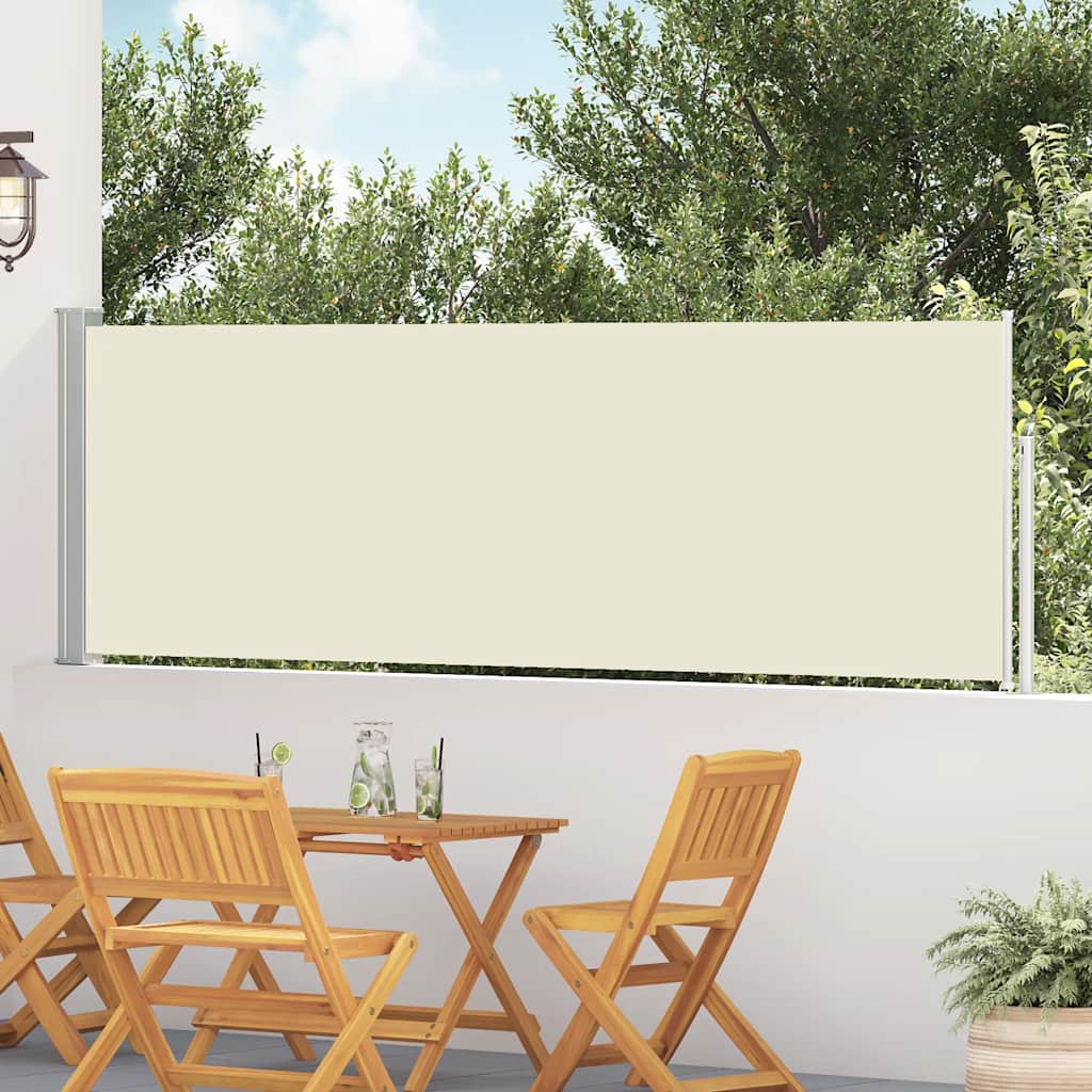 sammenrullelig sidemarkise til terrassen 100x514 cm cremefarvet