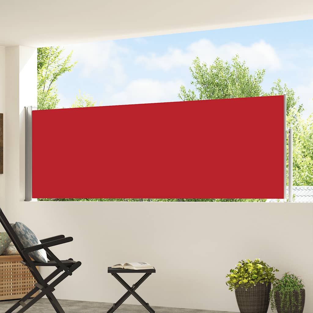sammenrullelig sidemarkise til terrassen 100 x 514 cm rød