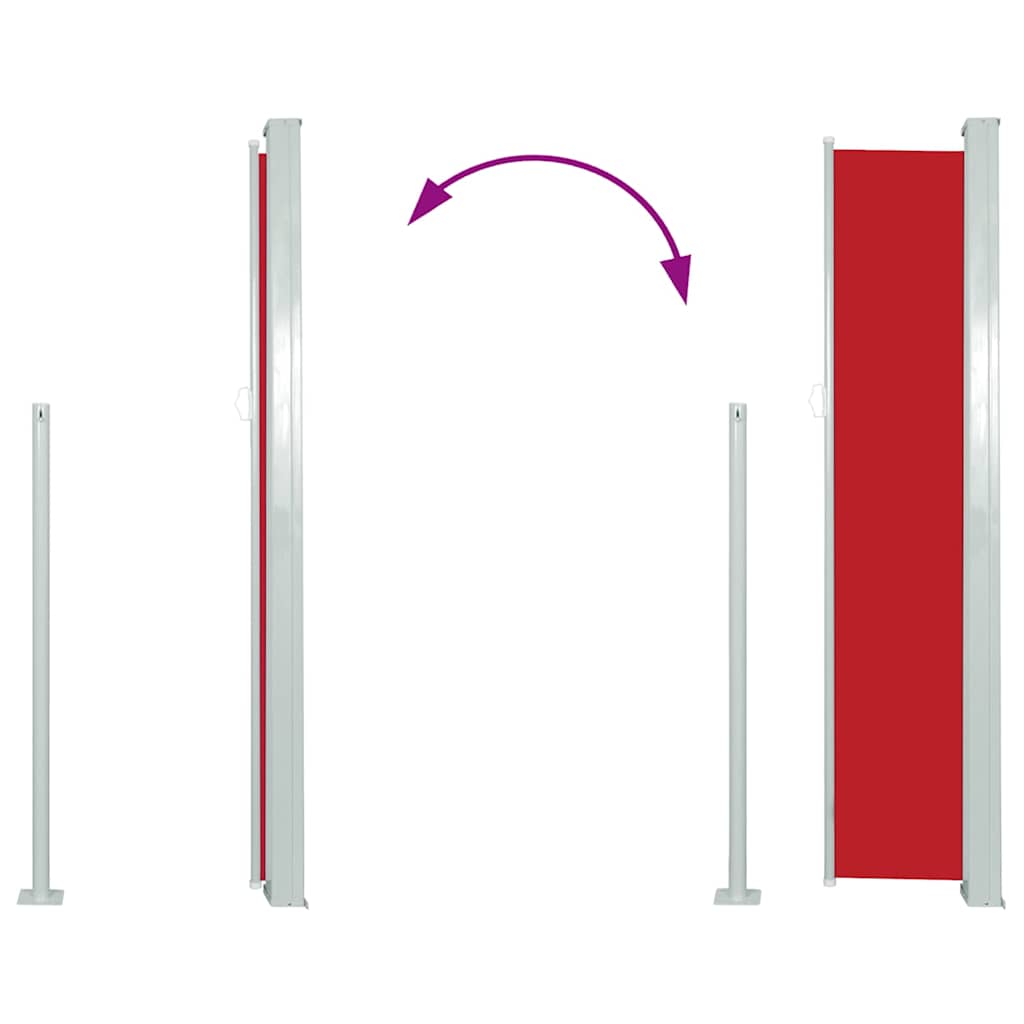 sammenrullelig sidemarkise til terrassen 100 x 514 cm rød