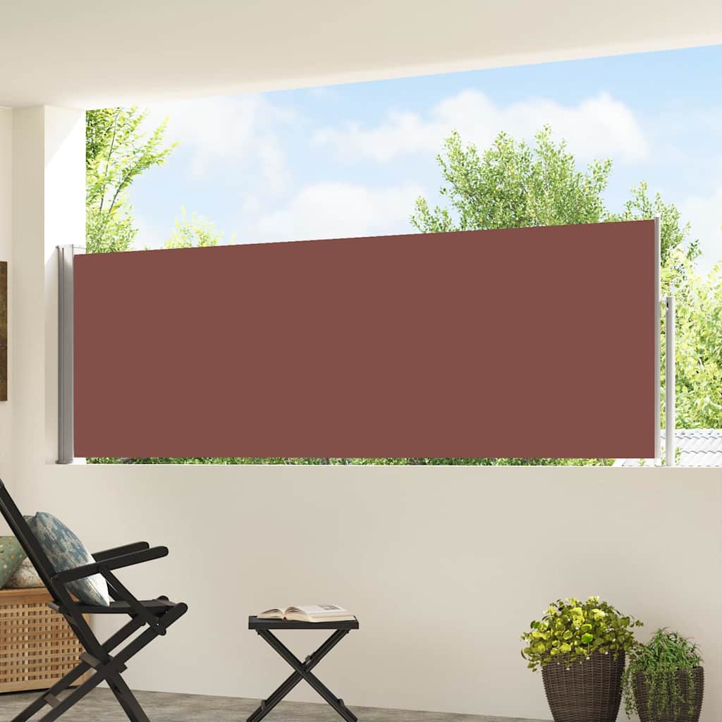 sammenrullelig sidemarkise til terrassen 100 x 514 cm brun