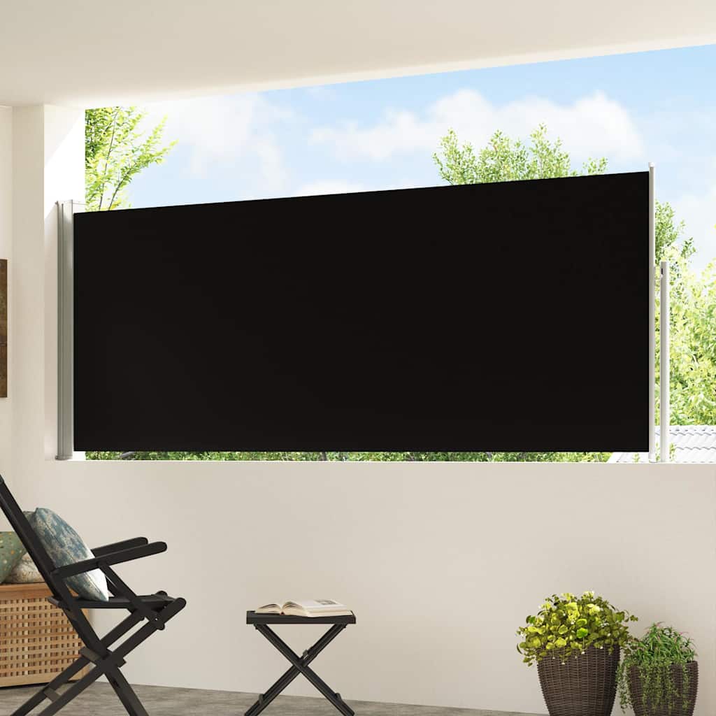 sammenrullelig sidemarkise til terrassen 117x514 cm sort