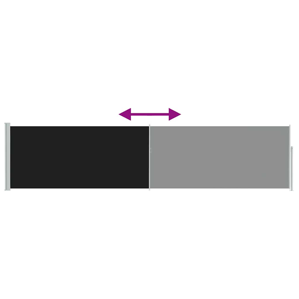 sammenrullelig sidemarkise til terrassen 117x514 cm sort