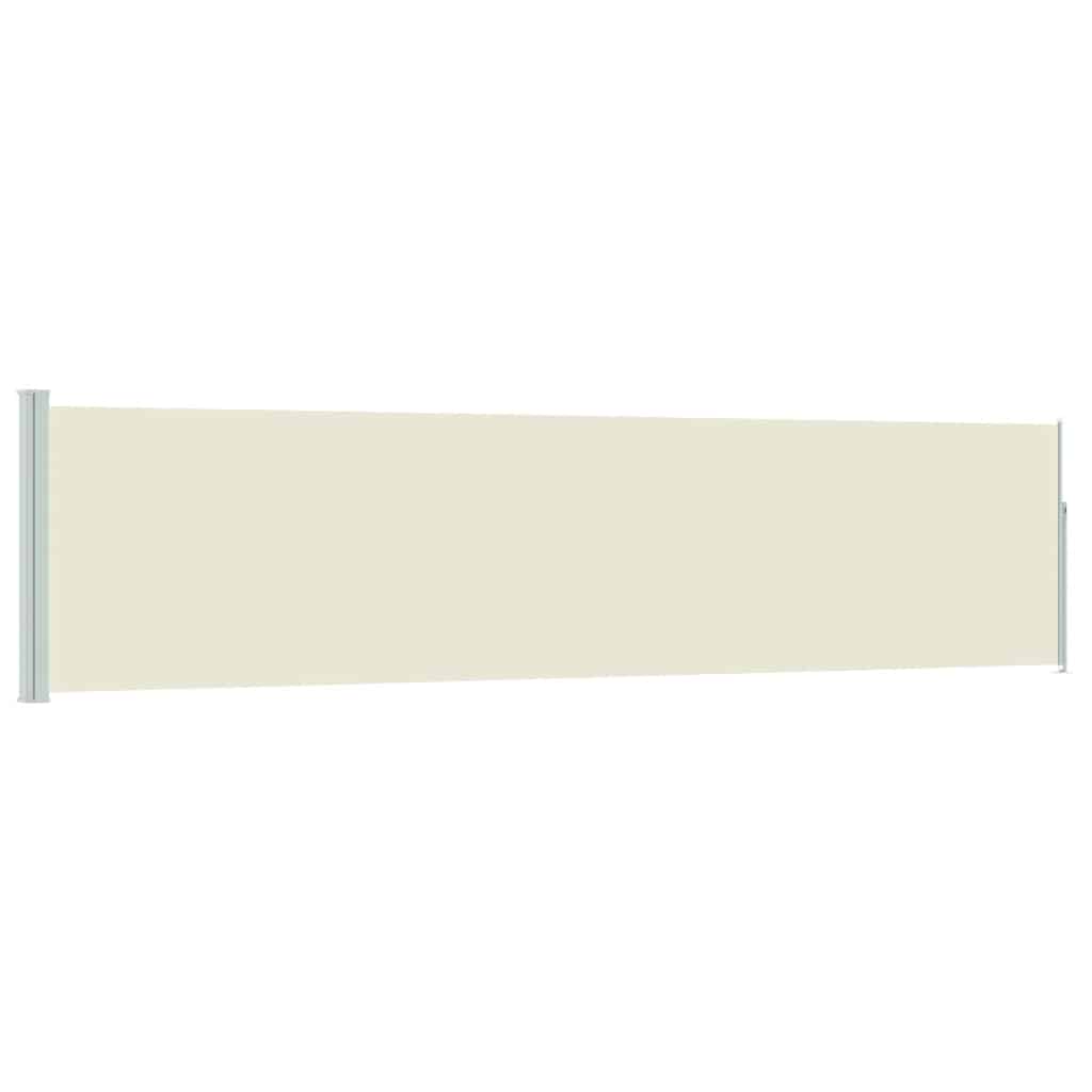 sammenrullelig sidemarkise til terrassen 117x514 cm cremefarvet