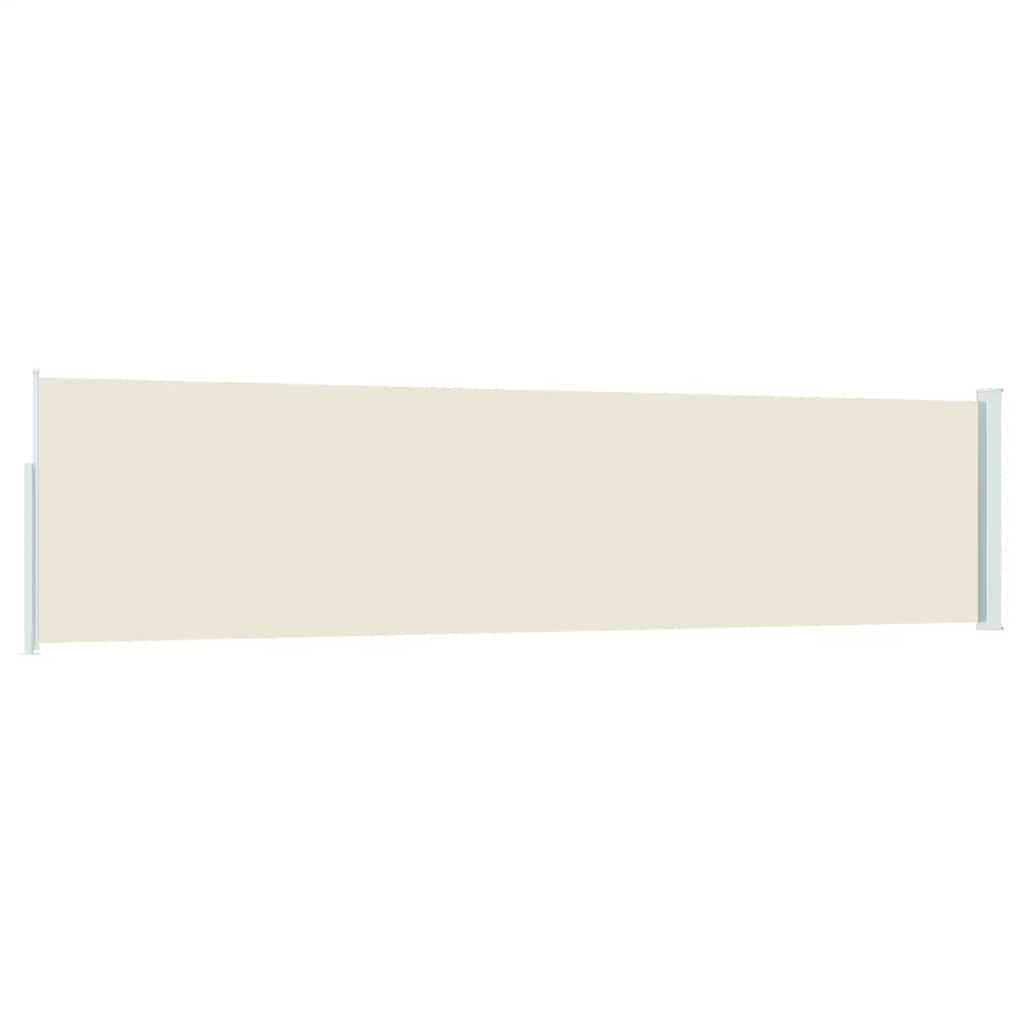 sammenrullelig sidemarkise til terrassen 117x514 cm cremefarvet