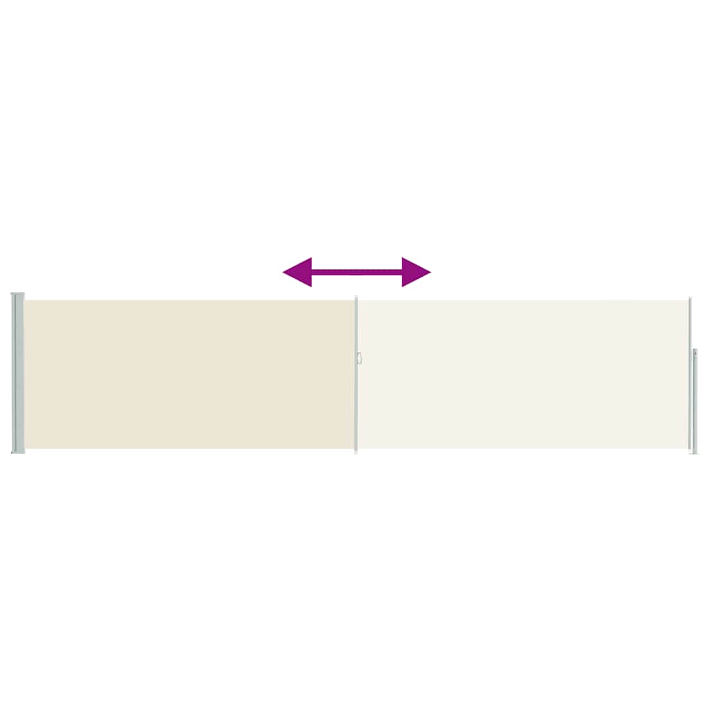 sammenrullelig sidemarkise til terrassen 117x514 cm cremefarvet