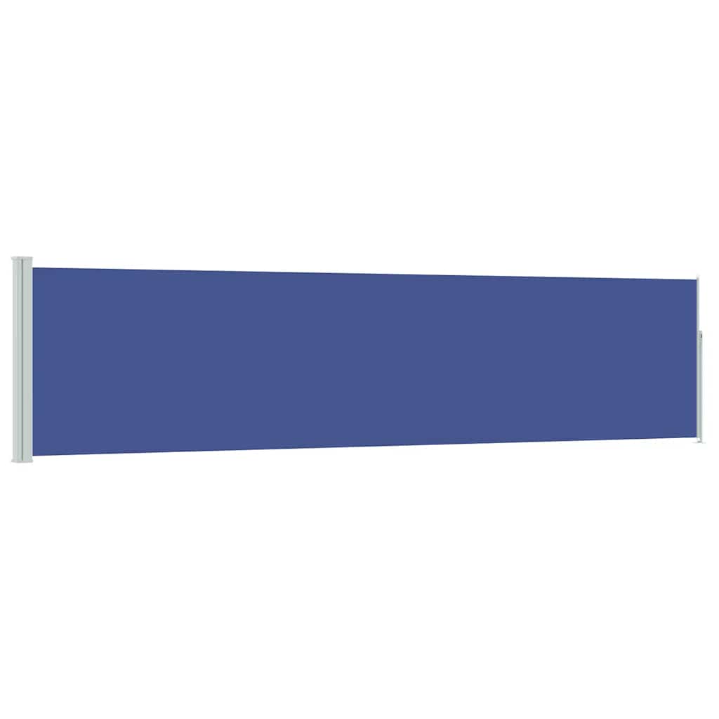 sammenrullelig sidemarkise til terrassen 117x514 cm blå