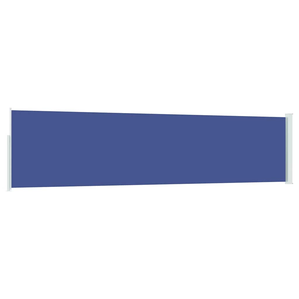sammenrullelig sidemarkise til terrassen 117x514 cm blå