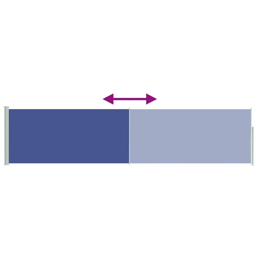 sammenrullelig sidemarkise til terrassen 117x514 cm blå