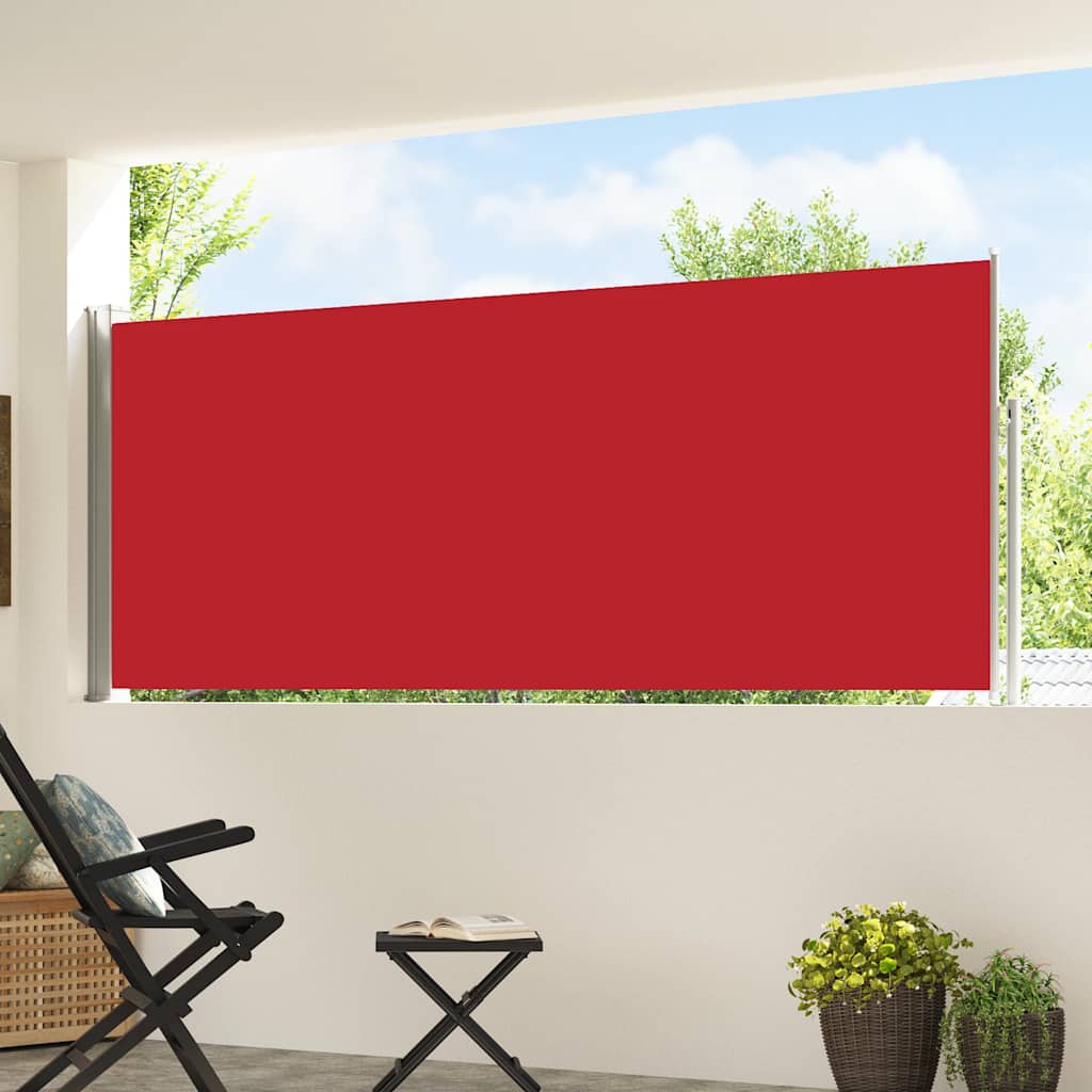 sammenrullelig sidemarkise til terrassen 117x514 cm rød