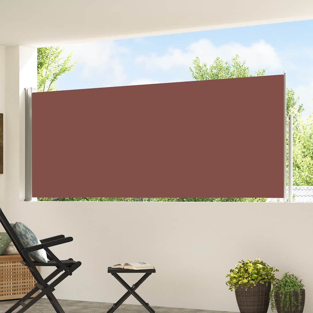 sammenrullelig sidemarkise til terrassen 117x514 cm brun