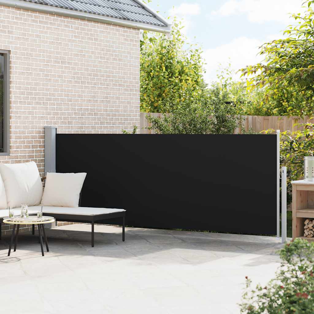 sammenrullelig sidemarkise til terrassen 140x514 cm sort