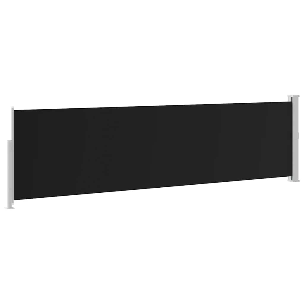 sammenrullelig sidemarkise til terrassen 140x514 cm sort