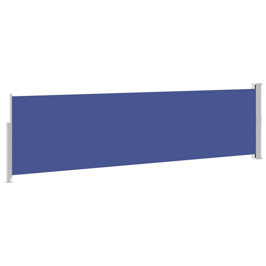 sammenrullelig sidemarkise til terrassen 140 x 500 cm blå