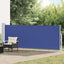 sammenrullelig sidemarkise til terrassen 140 x 500 cm blå